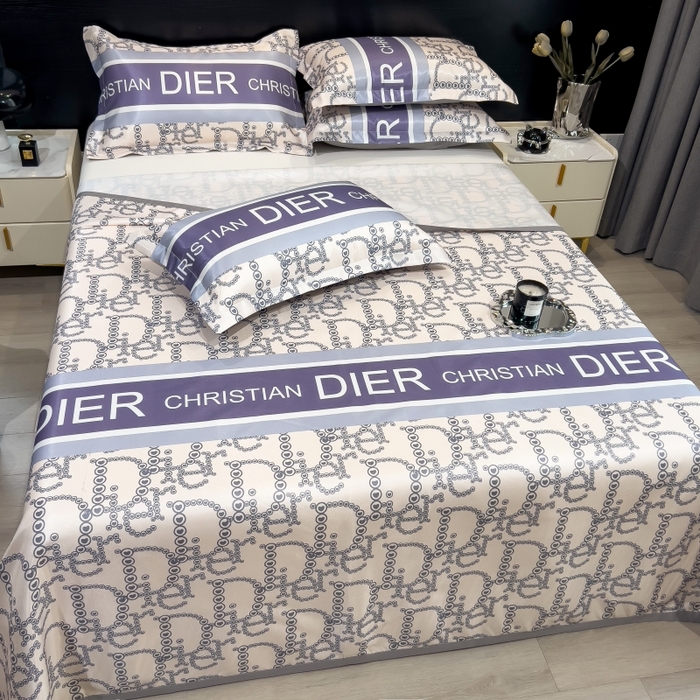 91家纺网 家纺一手货源 找家纺 梵克保罗 2025新款冰丝凉席床单款凉席三件套 达芙妮