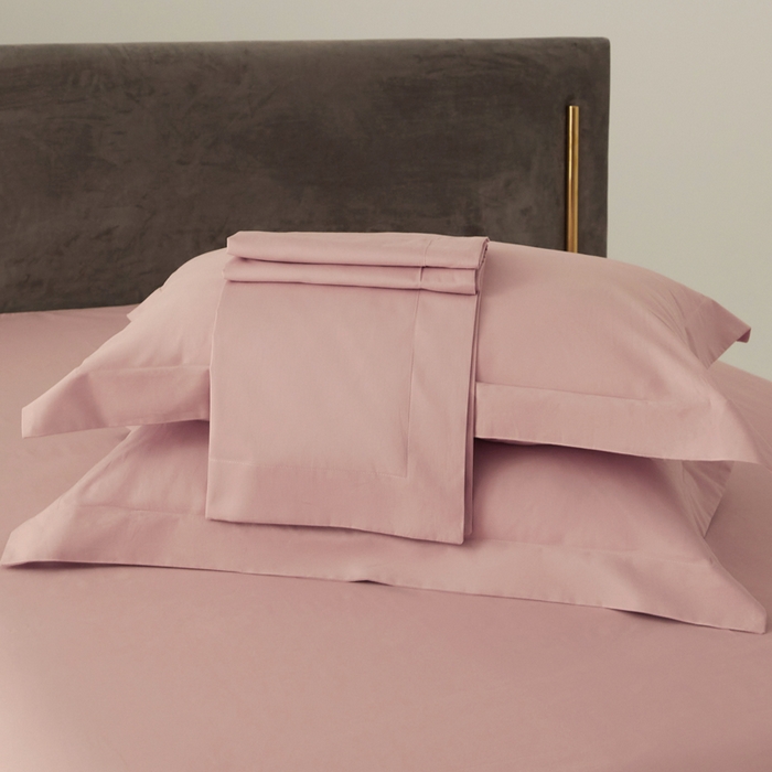 91家纺网 家纺一手货源 找家纺 柔觉家纺 新款50*50双股长绒棉纯色磨毛四件套 海棠色