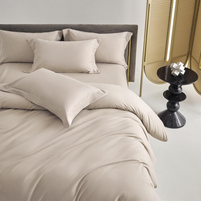 91家纺网 家纺一手货源 找家纺 柔觉家纺 新款50*50双股长绒棉纯色磨毛四件套 卡布其