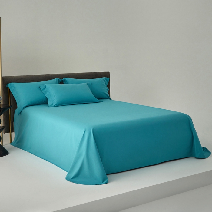 91家纺网 家纺一手货源 找家纺 柔觉家纺 新款50*50双股长绒棉纯色磨毛四件套 迈阿密兰