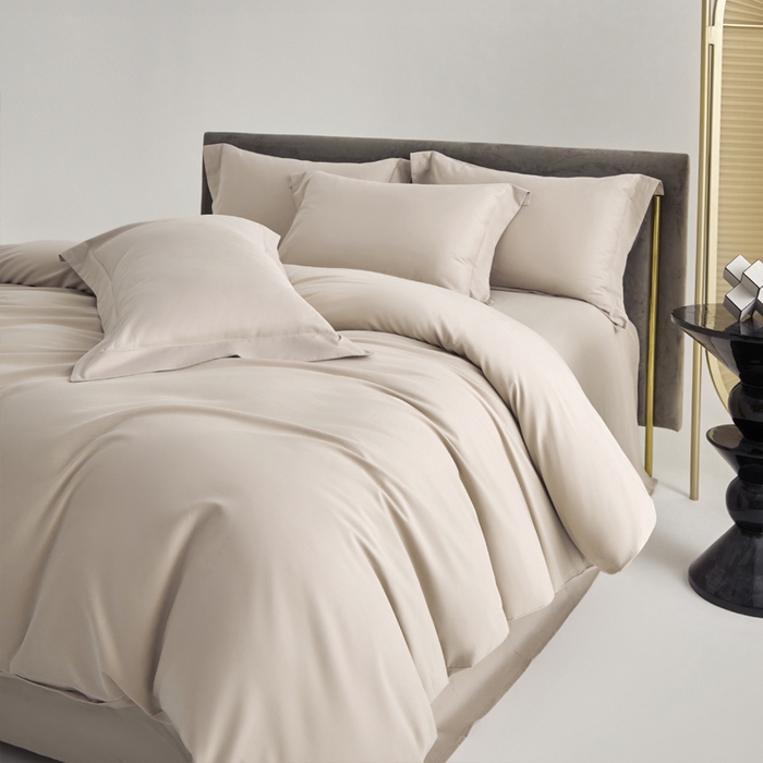 91家纺网 家纺一手货源 找家纺 柔觉家纺 新款50*50双股长绒棉纯色磨毛四件套 卡布其