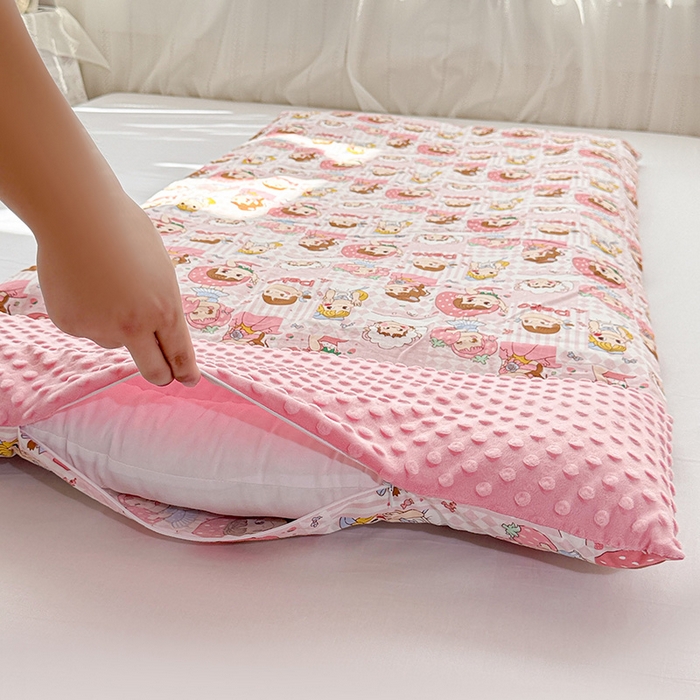 91家纺网 家纺一手货源 找家纺 十九色 2025新款亲肤舒适活套可拆全棉豆豆绒儿童睡袋防踢被 美味