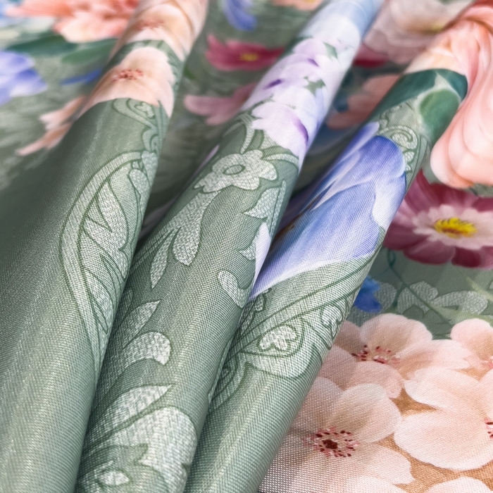 91家纺网 家纺一手货源 找家纺 梵克保罗 2025新款冰丝凉席床单款凉席三件套 繁花