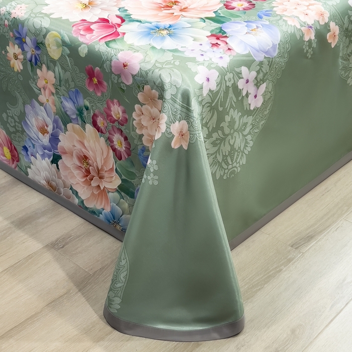 91家纺网 家纺一手货源 找家纺 梵克保罗 2025新款冰丝凉席床单款凉席三件套 繁花