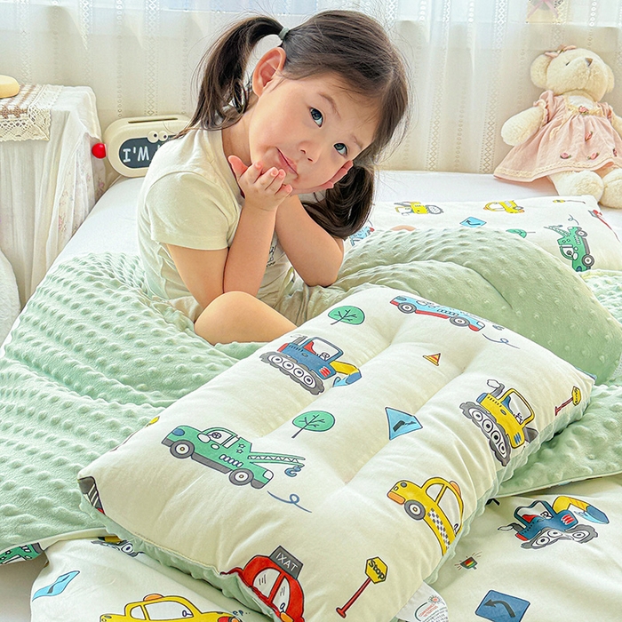 91家纺网 家纺一手货源 找家纺 十九色 2025新款亲肤舒适活套可拆全棉豆豆绒儿童睡袋防踢被 挖掘机