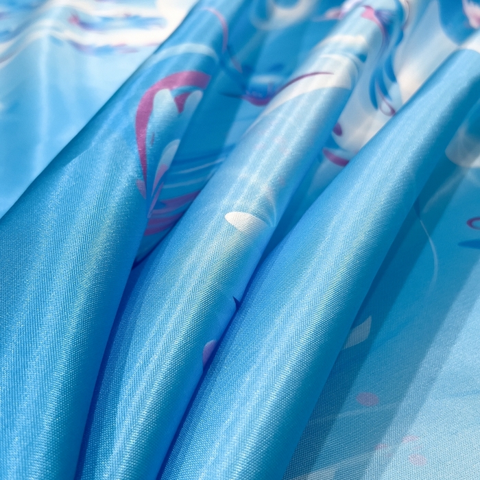 91家纺网 家纺一手货源 找家纺 梵克保罗 2025新款冰丝凉席床单款凉席三件套 蓝色蝶海