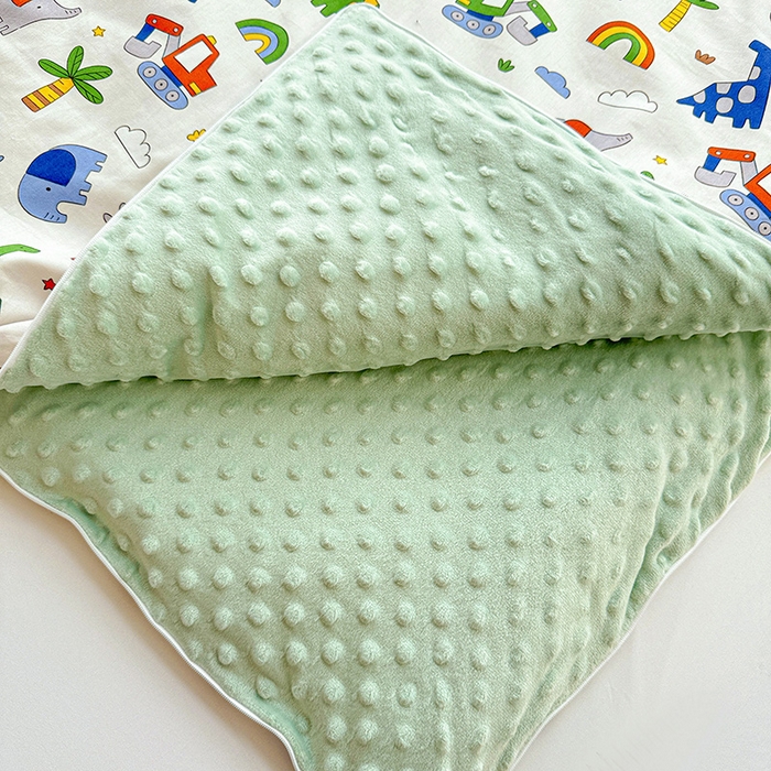 91家纺网 家纺一手货源 找家纺 十九色 2025新款亲肤舒适活套可拆全棉豆豆绒儿童睡袋防踢被 玩具车