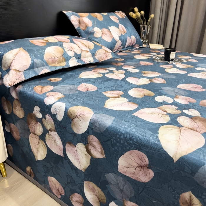 91家纺网 家纺一手货源 找家纺 梵克保罗 2025新款冰丝凉席床单款凉席三件套 绿意