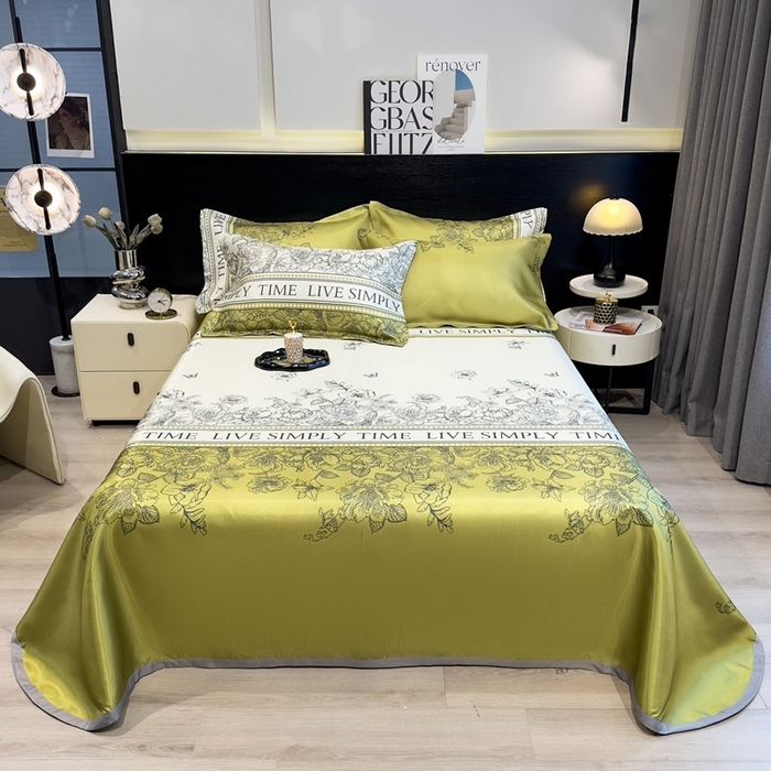 梵克保罗 2025新款冰丝凉席床单款凉席三件套 绿玉薄荷