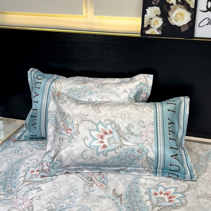 91家纺网 家纺一手货源 找家纺 梵克保罗 2025新款冰丝凉席床单款凉席三件套 洛丽塔