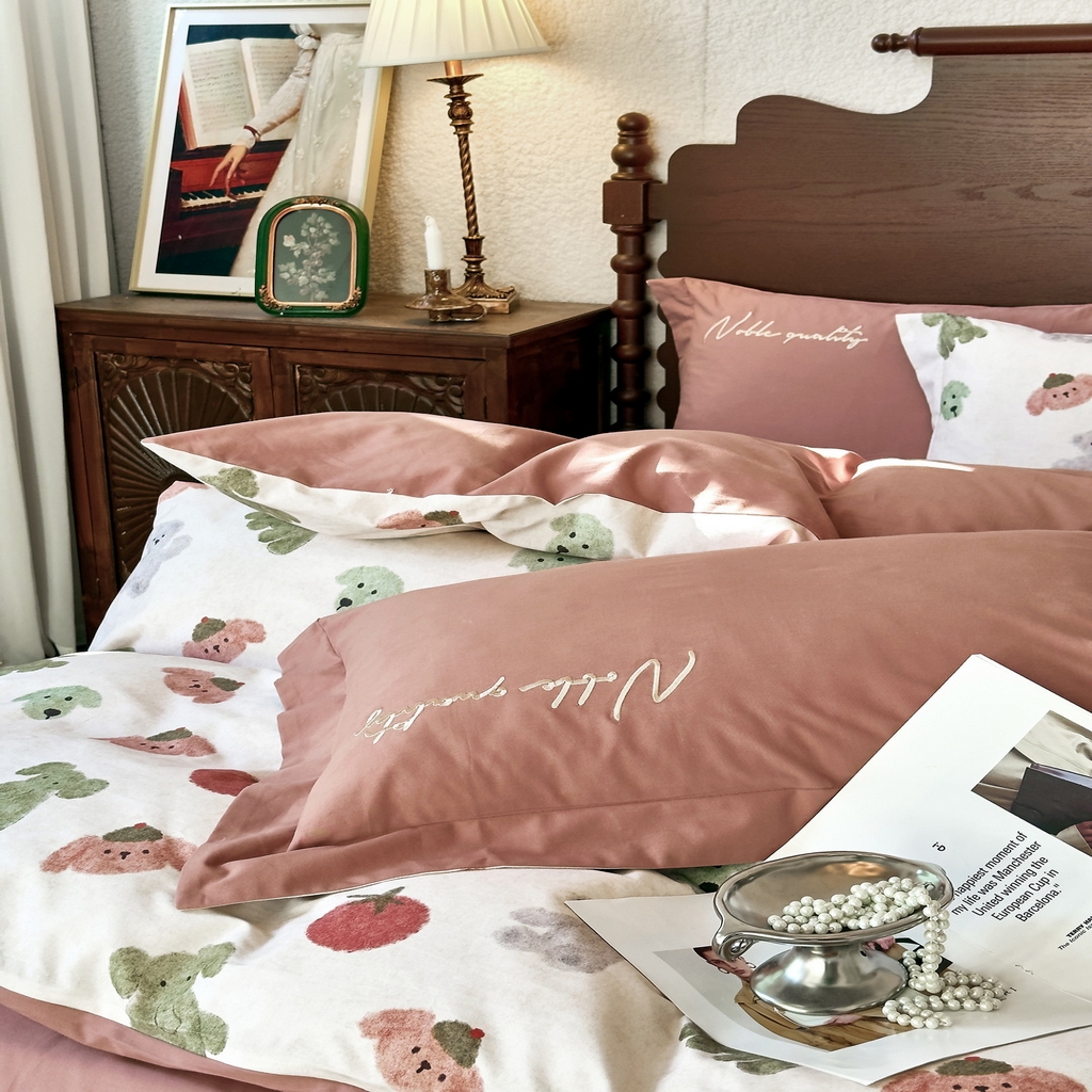 91家纺网 家纺一手货源 找家纺 由丽家纺 2025新款亲肤全棉纯棉磨毛印加绣四件套 乐享-米