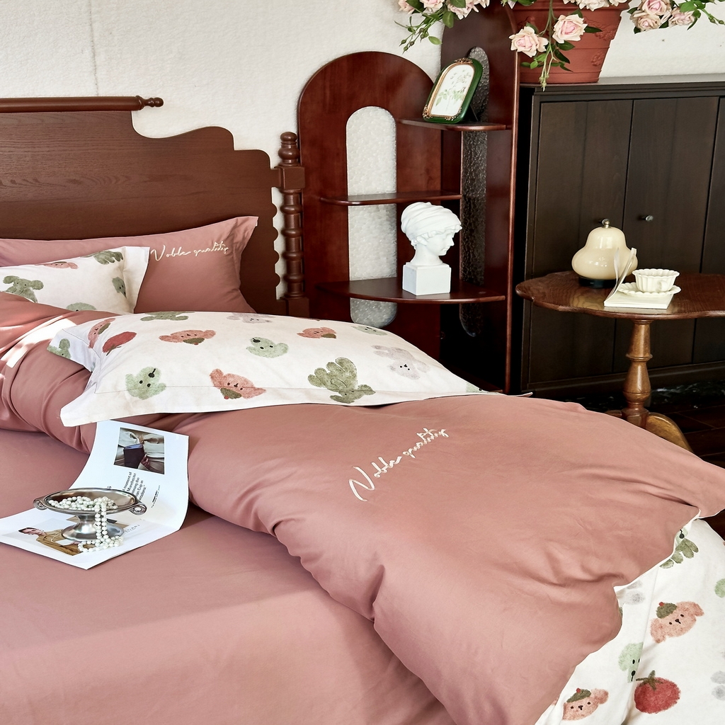 91家纺网 家纺一手货源 找家纺 由丽家纺 2025新款亲肤全棉纯棉磨毛印加绣四件套 乐享-米