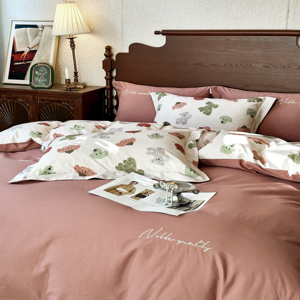 91家纺网 家纺一手货源 找家纺 由丽家纺 2025新款亲肤全棉纯棉磨毛印加绣四件套 乐享-米