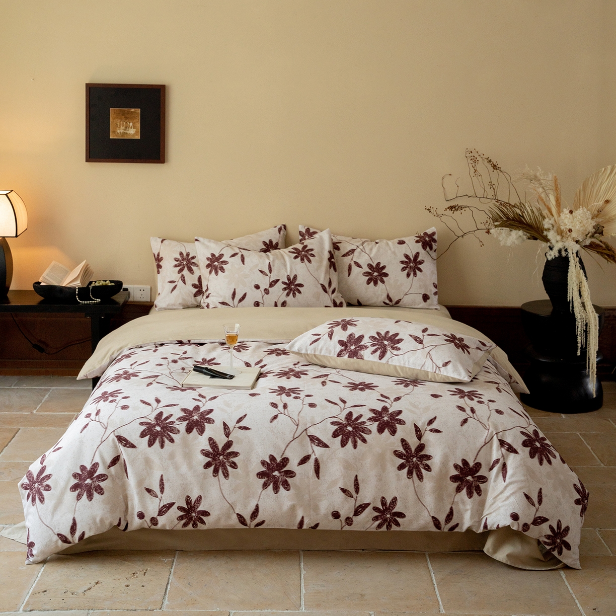 91家纺网 家纺一手货源 找家纺 （总）眷恋家纺 2025新款全棉贡缎磨毛数码印花四件套