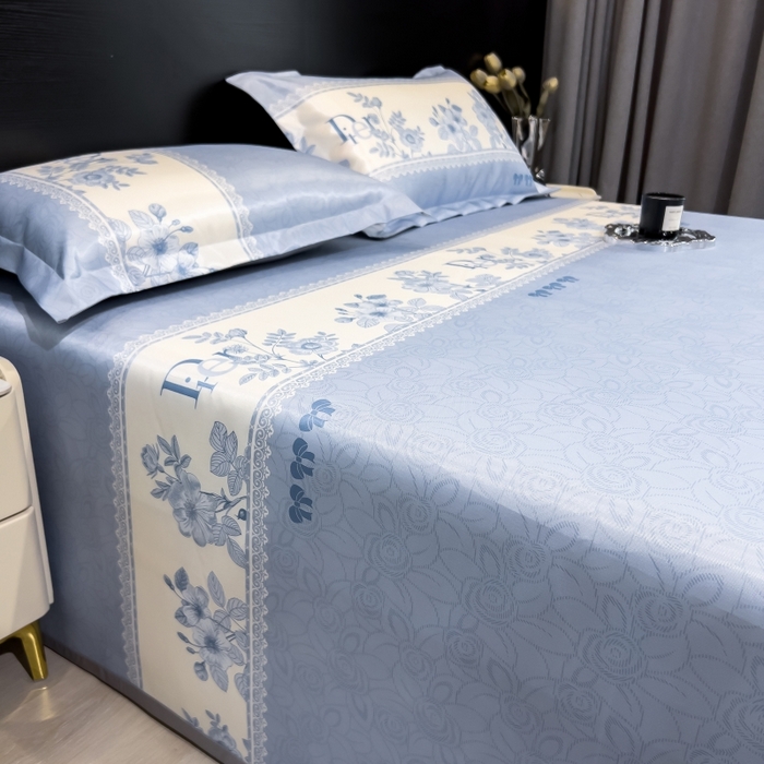 91家纺网 家纺一手货源 找家纺 梵克保罗 2025新款冰丝凉席床单款凉席三件套 凝光