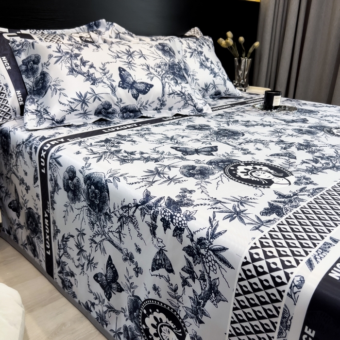 91家纺网 家纺一手货源 找家纺 梵克保罗 2025新款冰丝凉席床单款凉席三件套 凝夜