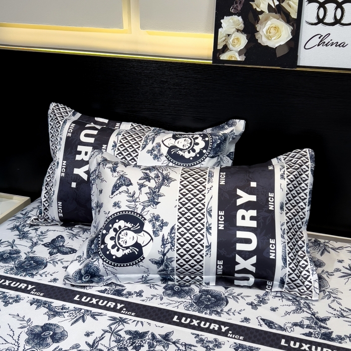 91家纺网 家纺一手货源 找家纺 梵克保罗 2025新款冰丝凉席床单款凉席三件套 凝夜