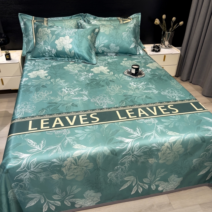 91家纺网 家纺一手货源 找家纺 梵克保罗 2025新款冰丝凉席床单款凉席三件套 森林幻境