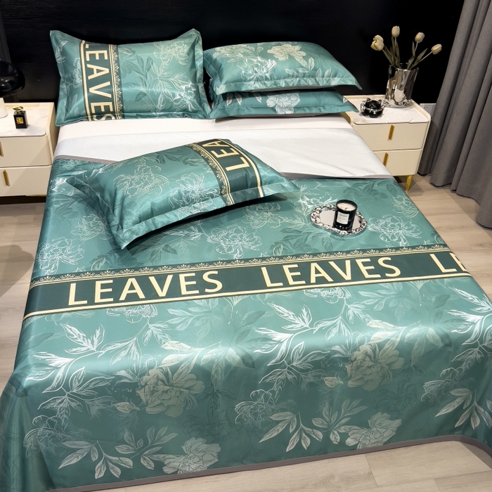 91家纺网 家纺一手货源 找家纺 梵克保罗 2025新款冰丝凉席床单款凉席三件套 森林幻境