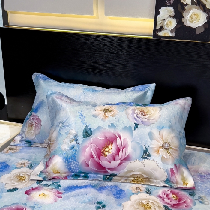 91家纺网 家纺一手货源 找家纺 梵克保罗 2025新款冰丝凉席床单款凉席三件套 盛夏