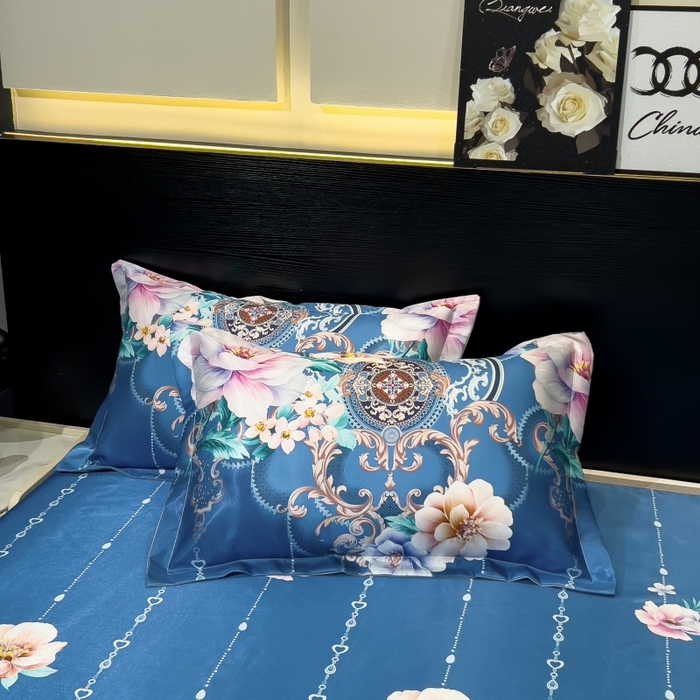 91家纺网 家纺一手货源 找家纺 梵克保罗 2025新款冰丝凉席床单款凉席三件套 苏叶