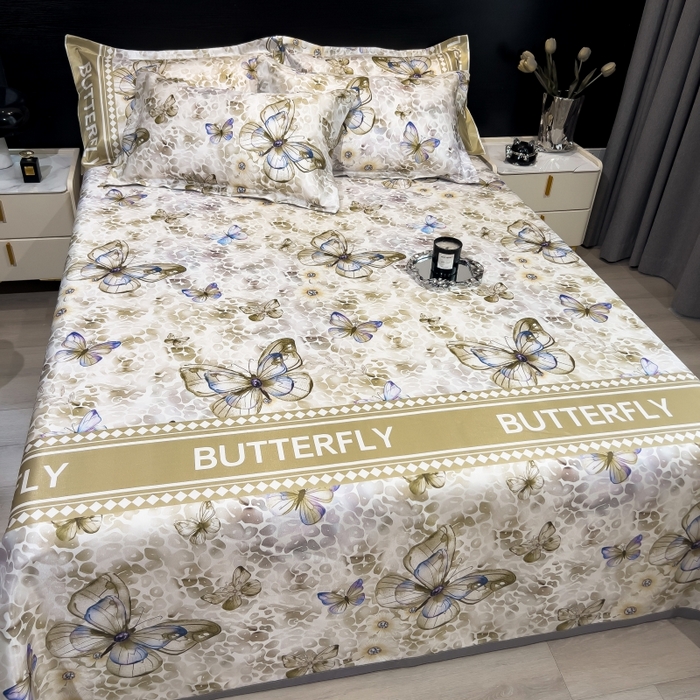 91家纺网 家纺一手货源 找家纺 梵克保罗 2025新款冰丝凉席床单款凉席三件套 天空之境