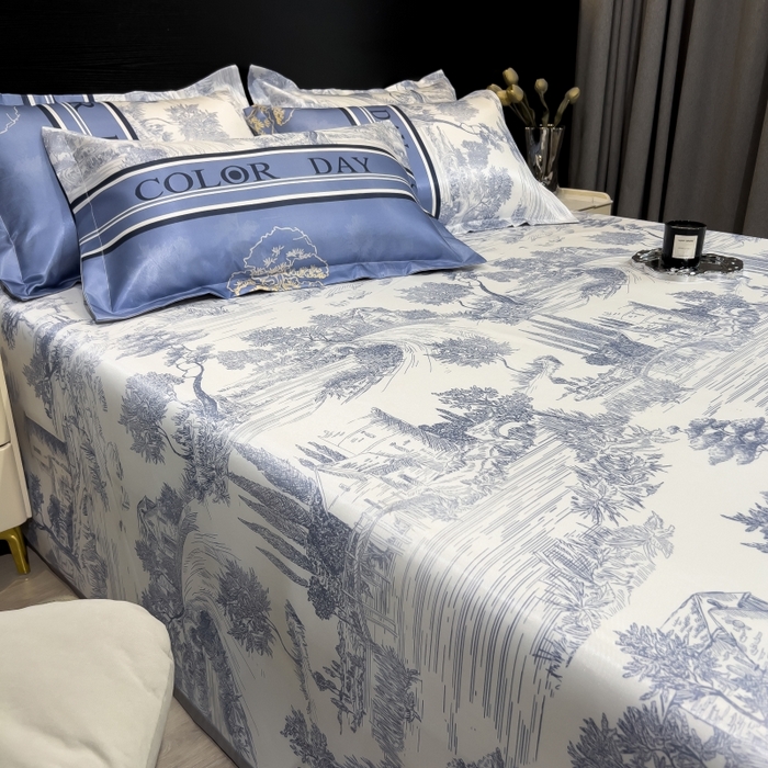 91家纺网 家纺一手货源 找家纺 梵克保罗 2025新款冰丝凉席床单款凉席三件套 梧桐