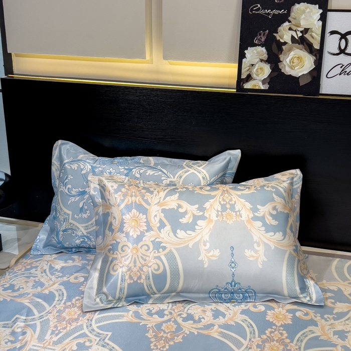 91家纺网 家纺一手货源 找家纺 梵克保罗 2025新款冰丝凉席床单款凉席三件套 尤娜