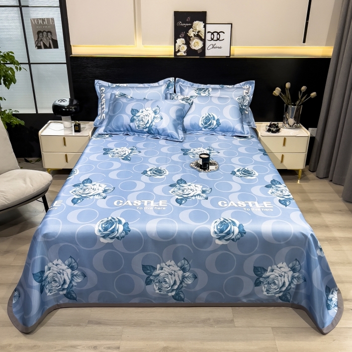 梵克保罗 2025新款冰丝凉席床单款凉席三件套 雨桐