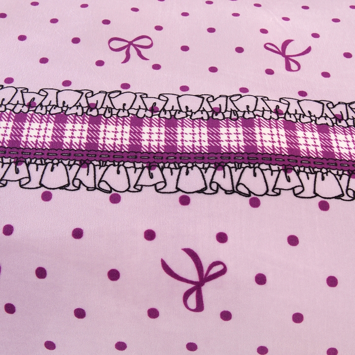 91家纺网 家纺一手货源 找家纺 雨洋2025新款加厚保暖8.5斤牛奶绒金貂婴儿绒四件套 蝴蝶结紫