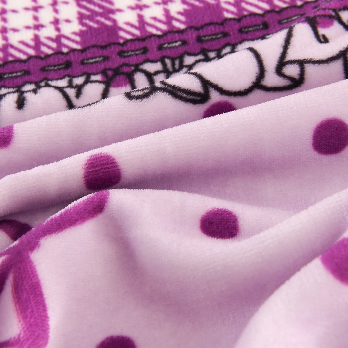 91家纺网 家纺一手货源 找家纺 雨洋2025新款加厚保暖8.5斤牛奶绒金貂婴儿绒四件套 蝴蝶结紫