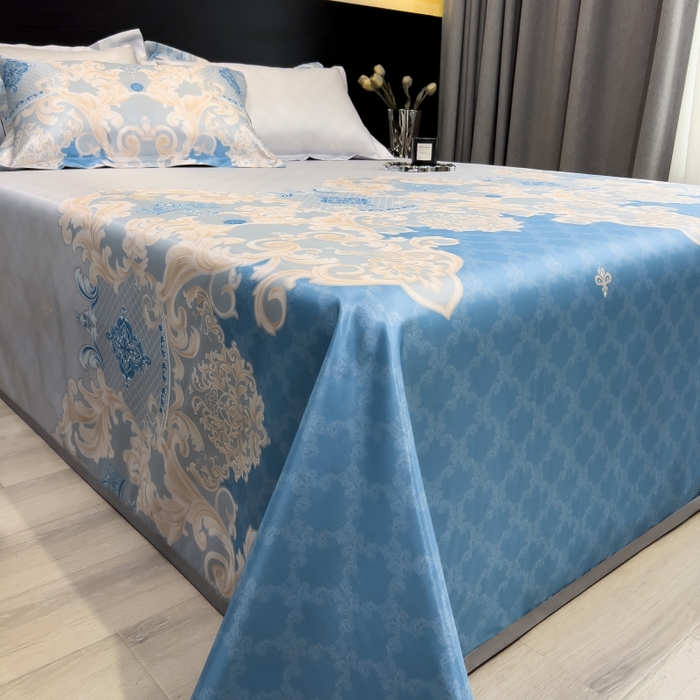 91家纺网 家纺一手货源 找家纺 梵克保罗 2025新款冰丝凉席床单款凉席三件套 长夏