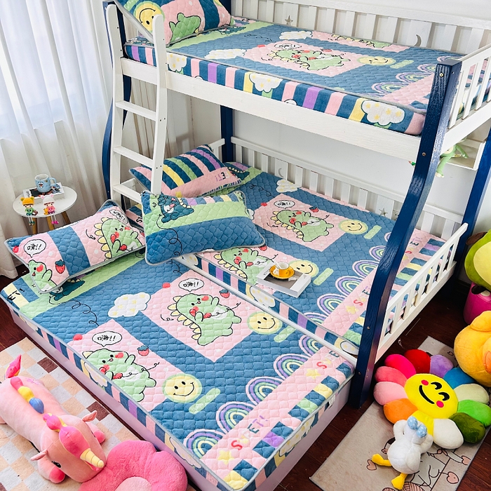 91家纺网 家纺一手货源 找家纺 小虾米 2025新款加厚牛奶绒夹棉床笠单床笠床笠单件 恐龙宝宝