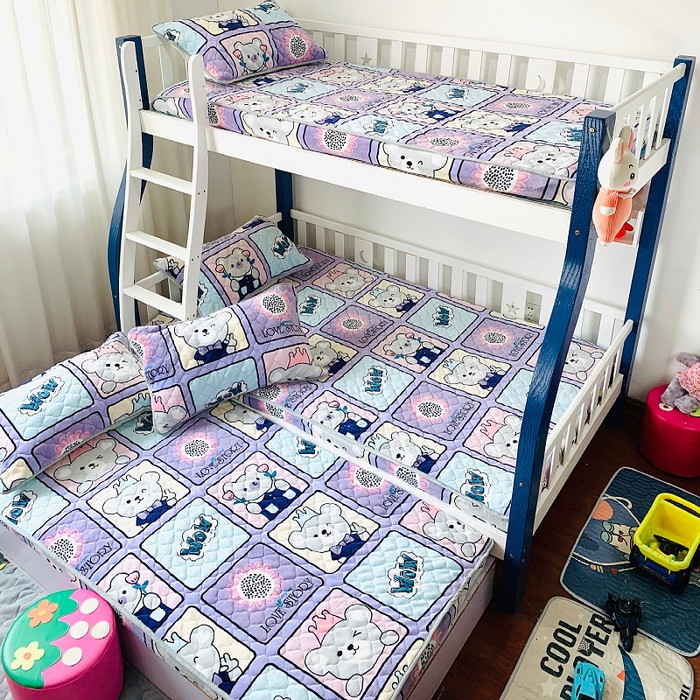 91家纺网 家纺一手货源 找家纺 小虾米 2025新款加厚牛奶绒夹棉床笠单床笠床笠单件 皇冠熊