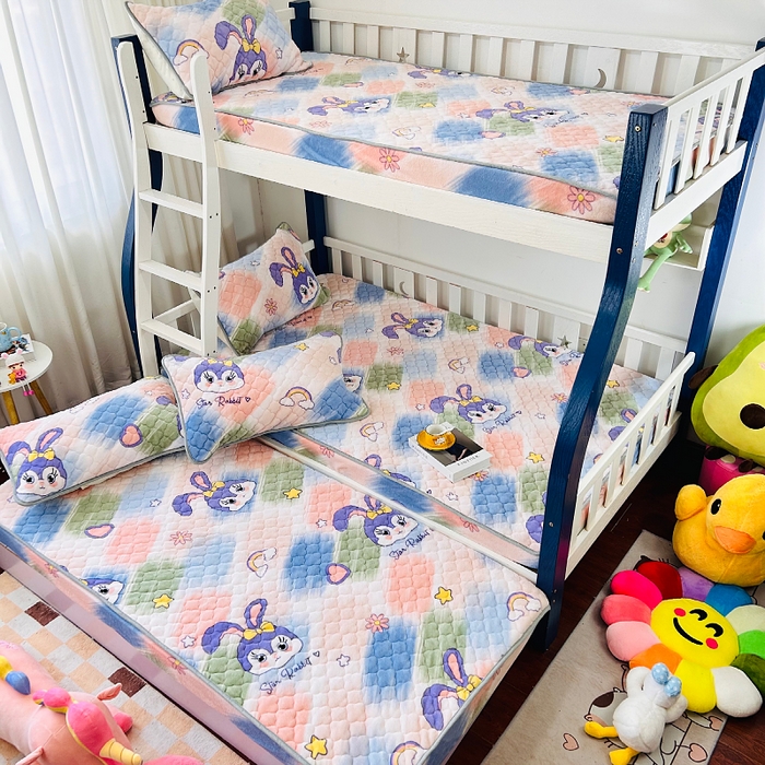 91家纺网 家纺一手货源 找家纺 小虾米 2025新款加厚牛奶绒夹棉床笠单床笠床笠单件 星黛兔