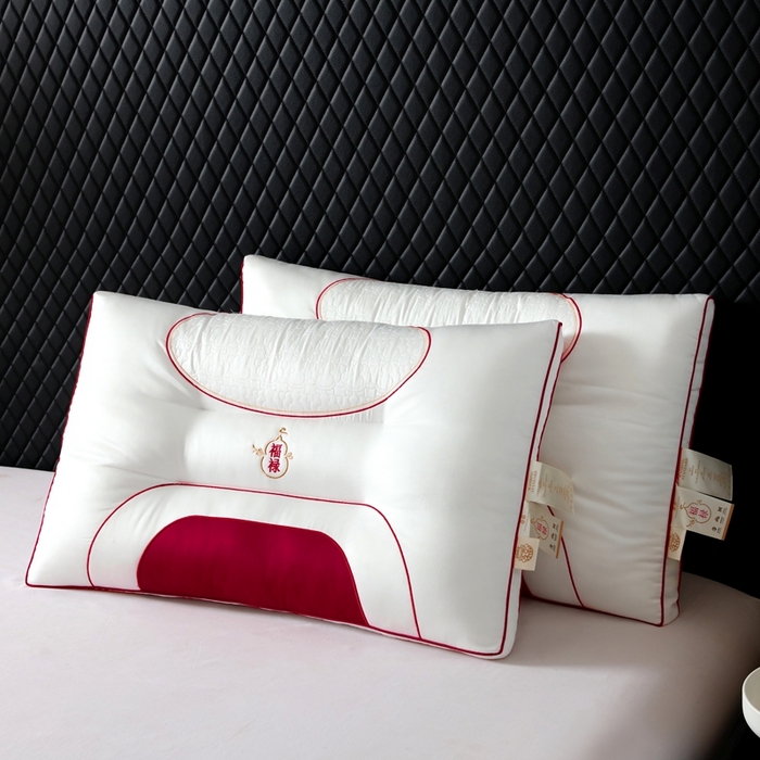 91家纺网 家纺一手货源 找家纺 （总）晚儿 2025新款亲肤舒适福禄绣花护颈枕枕头枕芯