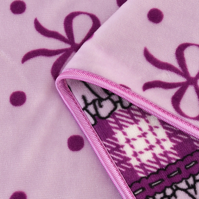 91家纺网 家纺一手货源 找家纺 雨洋2025新款加厚保暖牛奶绒金貂婴儿绒单被套 蝴蝶结紫