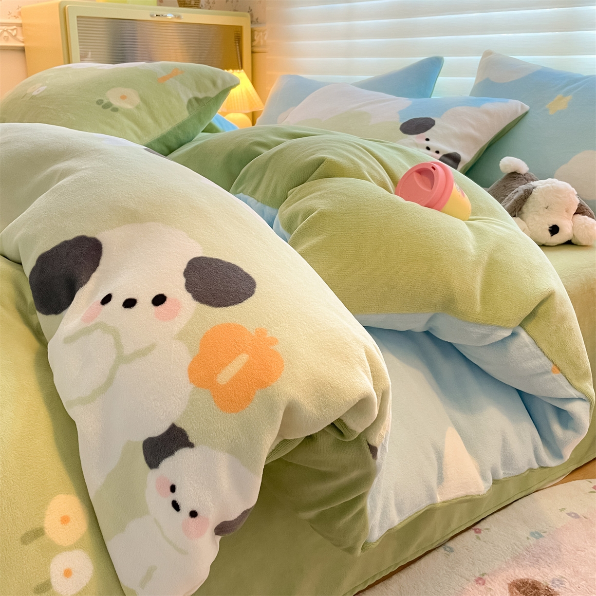 91家纺网 家纺一手货源 找家纺 （总）美澳家纺 2025新款190克加厚牛奶绒印花四件套