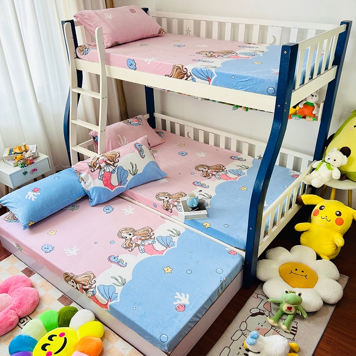 小虾米 2025新款加厚牛奶绒床笠单床笠床笠单件 美人鱼