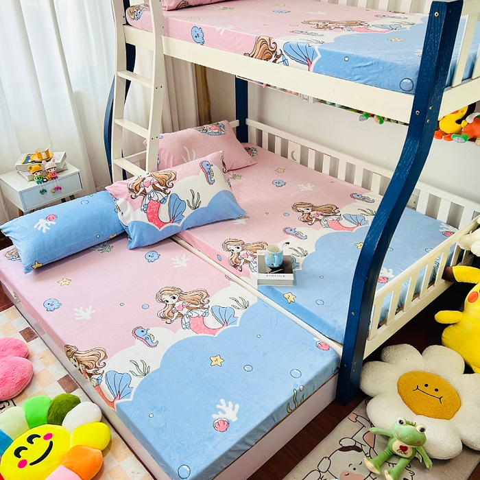 91家纺网 家纺一手货源 找家纺 小虾米 2025新款加厚牛奶绒床笠单床笠床笠单件 美人鱼