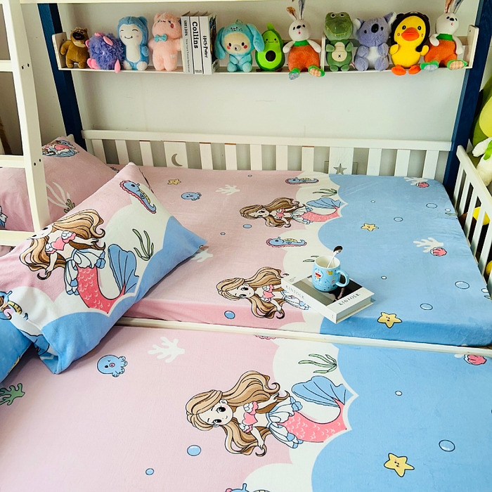 91家纺网 家纺一手货源 找家纺 小虾米 2025新款加厚牛奶绒床笠单床笠床笠单件 美人鱼