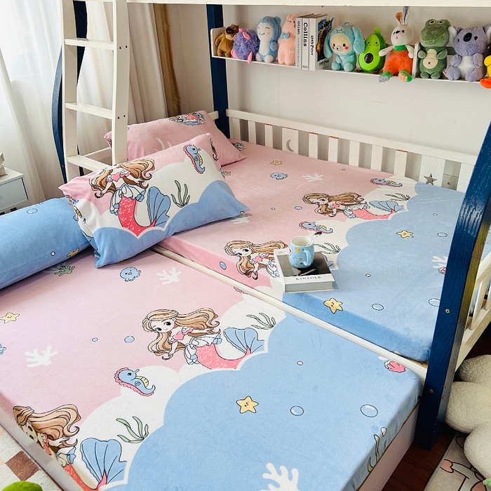 91家纺网 家纺一手货源 找家纺 小虾米 2025新款加厚牛奶绒床笠单床笠床笠单件 美人鱼