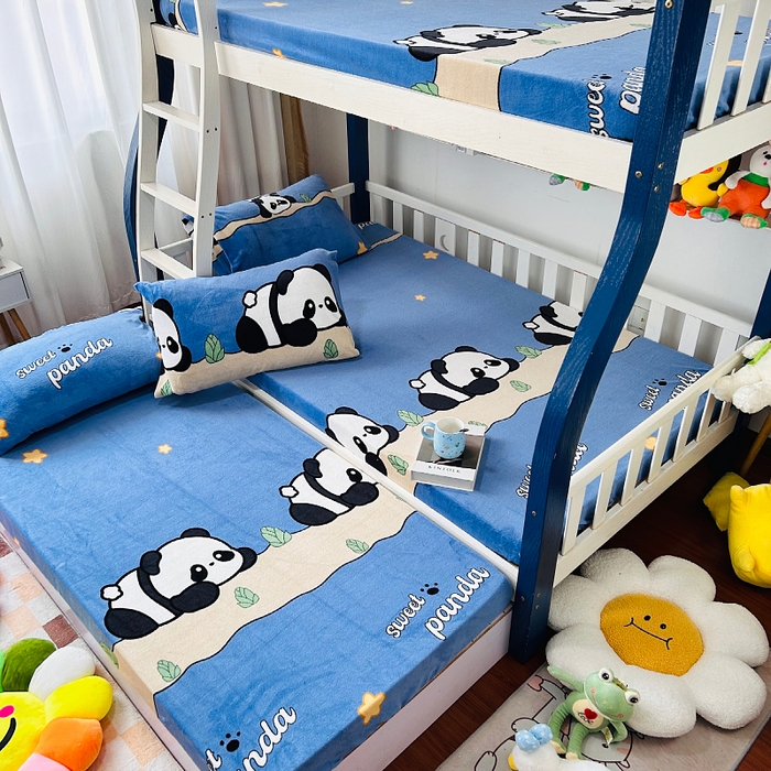 91家纺网 家纺一手货源 找家纺 小虾米 2025新款加厚牛奶绒床笠单床笠床笠单件 熊猫帕帕