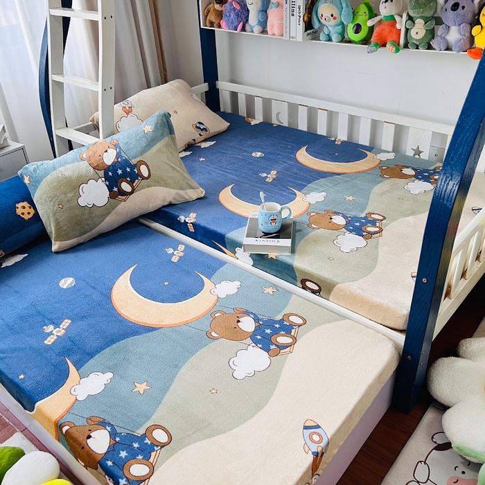 91家纺网 家纺一手货源 找家纺 小虾米 2025新款加厚牛奶绒床笠单床笠床笠单件 梦星空