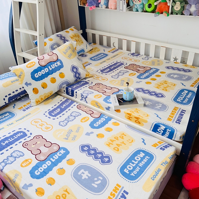 91家纺网 家纺一手货源 找家纺 小虾米 2025新款加厚牛奶绒床笠单床笠床笠单件 好运满满