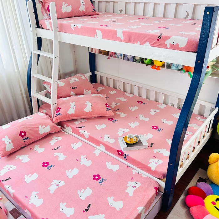 91家纺网 家纺一手货源 找家纺 小虾米 2025新款加厚牛奶绒床笠单床笠床笠单件 欢乐兔