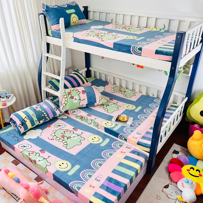 91家纺网 家纺一手货源 找家纺 小虾米 2025新款加厚牛奶绒床笠单床笠床笠单件 恐龙宝宝