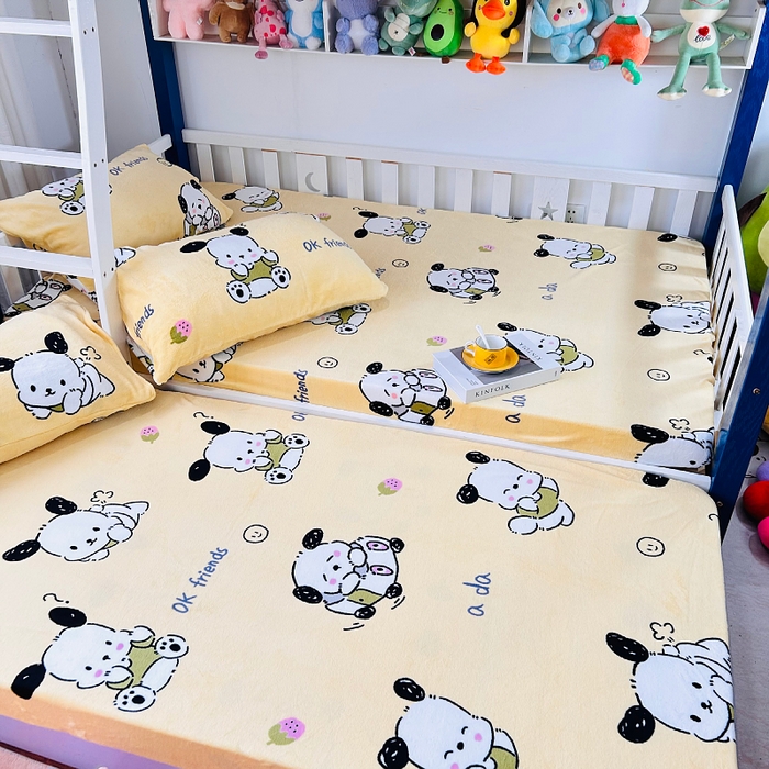 91家纺网 家纺一手货源 找家纺 小虾米 2025新款加厚牛奶绒床笠单床笠床笠单件 小奶狗