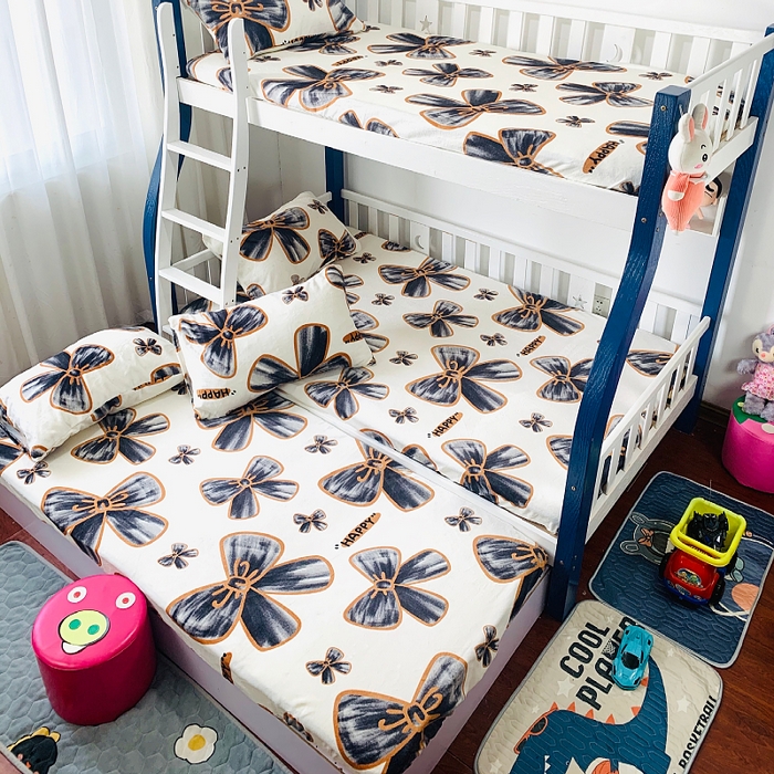 小虾米 2025新款加厚牛奶绒床笠单床笠床笠单件 蝶恋花