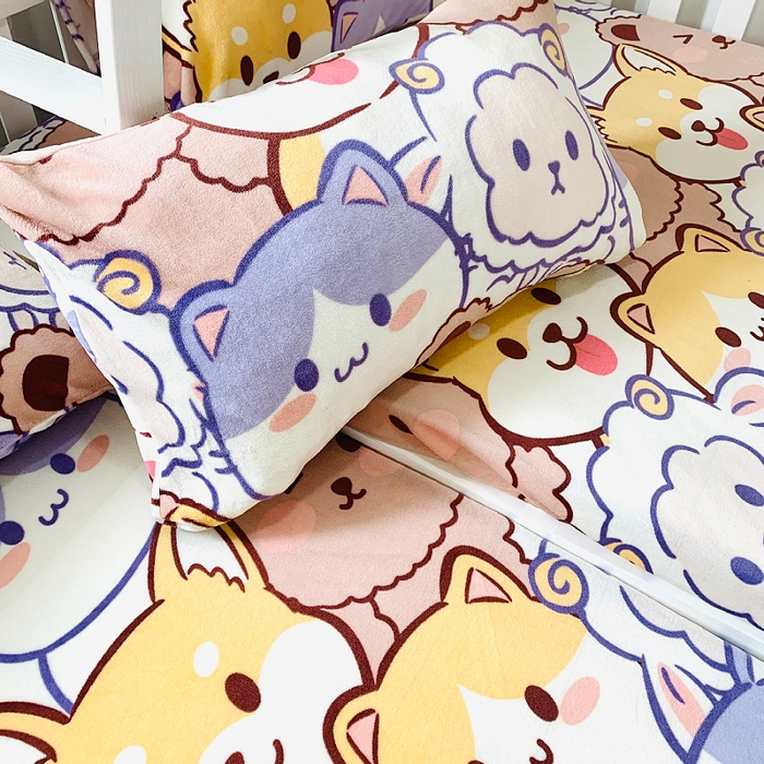 91家纺网 家纺一手货源 找家纺 小虾米 2025新款加厚牛奶绒床笠单床笠床笠单件 萌犬